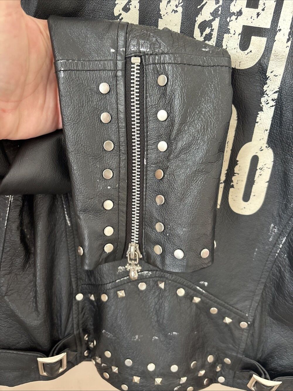 The Who x Wilsons Leather Jacket Womens M Black Studded Moto Biker Rock - Picture 11 of 15